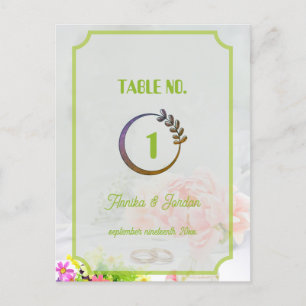 Royal Green Wedding Invitation Table Geen Vintage Briefkaart