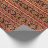 Royal Grungy Gold Red Lace Floral Cadeaupapier (Hoek)