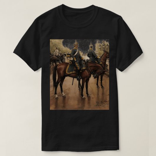 Royal Guard Soldaten op een Berlijnse straat 1909 T-shirt (Design voorkant)