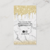 Royal Hair Queen Salon Trendy Marble Gold Drids Visitekaartje (Achterkant)