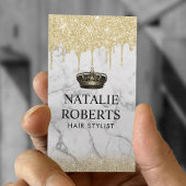 Royal Hair Queen Salon Trendy Marble Gold Drids Visitekaartje