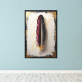 Royal Harmony Feather | Luxe Minimalistisch Canvas Afdruk (Insitu (Houten vloer))