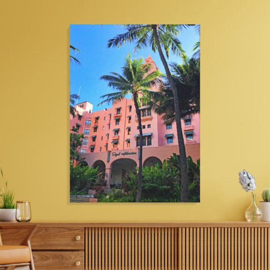 Royal Hawaiian Hotel Canvas Afdruk (Insitu (Woonkamer))