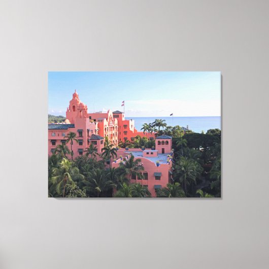 Royal Hawaiian Hotel Canvas Afdruk (Voorkant)
