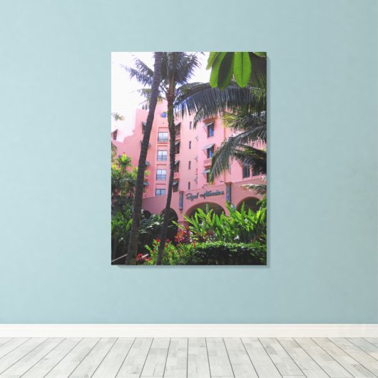 Royal Hawaiian Hotel Canvas Afdruk (Insitu (Houten vloer))