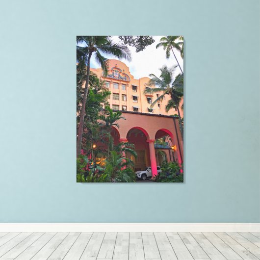 Royal Hawaiian Hotel Canvas Afdruk (Insitu (Houten vloer))
