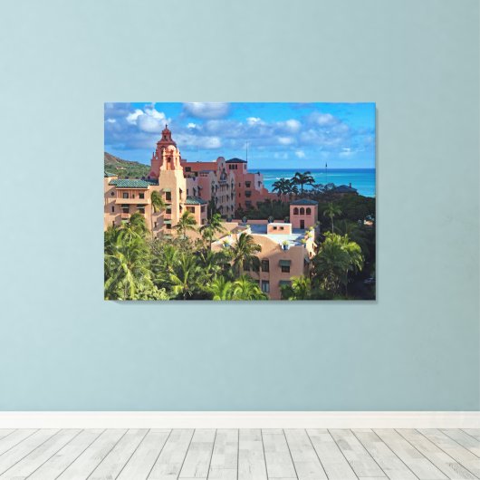 Royal Hawaiian Hotel Canvas Afdruk (Insitu (Houten vloer))