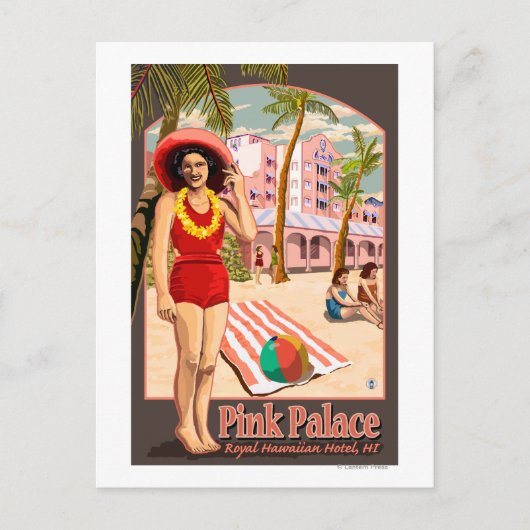 Royal Hawaiian Hotel in Hawaii Briefkaart (Voorkant)