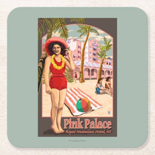 Royal Hawaiian Hotel in Hawaii Kartonnen Onderzetters (Voorkant)