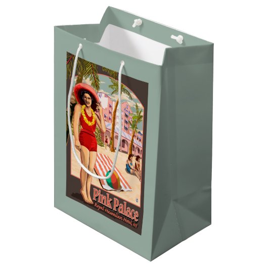 Royal Hawaiian Hotel in Hawaii Medium Cadeauzakje (Voorkant Gekanteld)