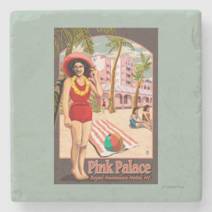 Royal Hawaiian Hotel in Hawaii Stenen Onderzetter