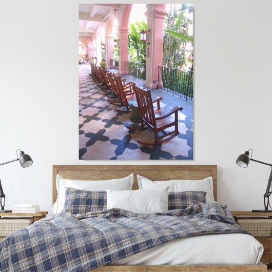 Royal Hawaiian Hotel Lanai Canvas Afdruk (Insitu (Slaapkamer))