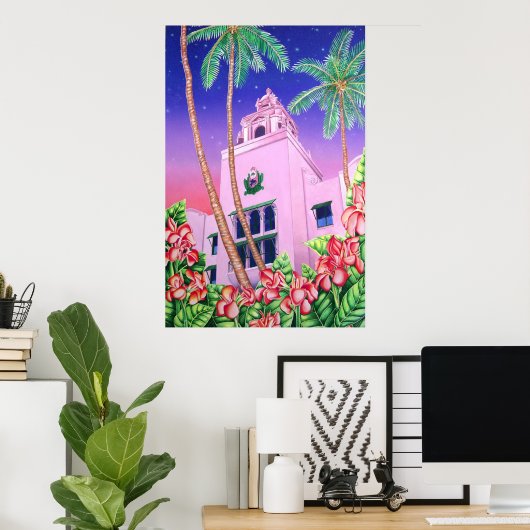 Royal Hawaiian Hotel Poster (Thuiskantoor)