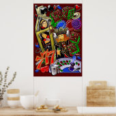 Royal Heart Flush, Casino Art Poster (Keuken)