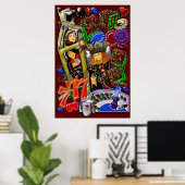 Royal Heart Flush, Casino Art Poster (Thuiskantoor)