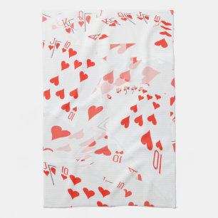 Royal Heart Flush Poker-kaarten gelaagd, Theedoek