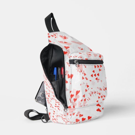 Royal Heart Flush Verspreid, Sling Bag (Open)