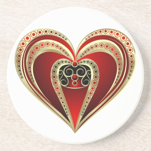Royal Heart Zandsteen Onderzetter (Voorkant)
