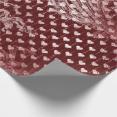 Royal Hearts Baroque Roos Gold Hearts Burgundy Cadeaupapier (Hoek)