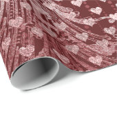 Royal Hearts Baroque Roos Gold Hearts Burgundy Cadeaupapier (Rol Hoek)