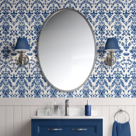 Royal Heirloom - Blauw, Wit - Traditionele stijl Behang