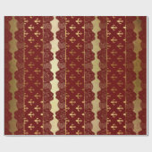 Royal Heraldic Golden Red Burgundy Lace Vip Cadeaupapier (Vlak)
