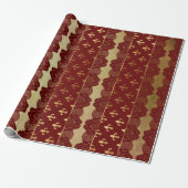 Royal Heraldic Golden Red Burgundy Lace Vip Cadeaupapier (Uitgerold)