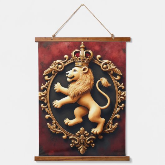 Royal Heraldic Tapestry Pattern Hangend Wandkleed (Voorkant)