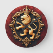 Royal Heraldic Tapestry Pattern Ronde Klok (Voorkant)