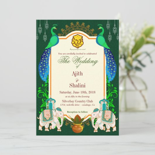 ROYAL HINDU WEDDING INVITATION (Staand voorkant)