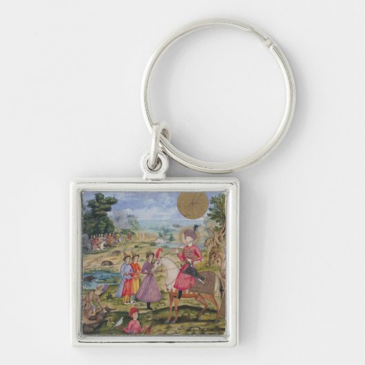 Royal Hunt uit Isfahan, Iran Sleutelhanger (Voorkant)