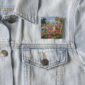 Royal Hunt uit Isfahan, Iran Vierkante Button 5,1 Cm (In situ)