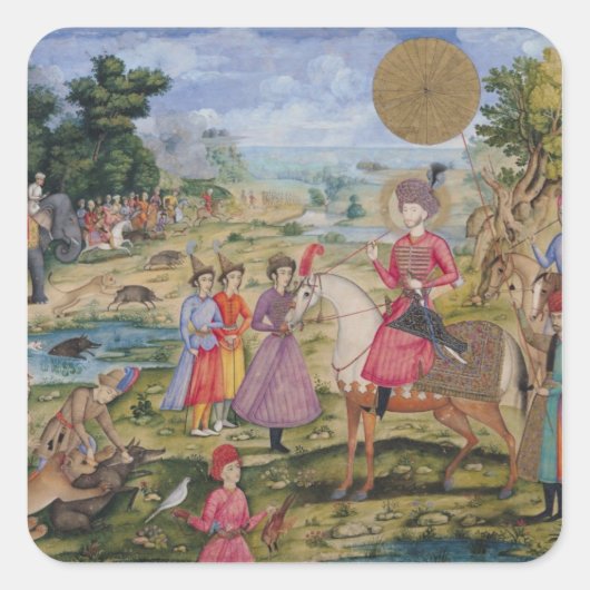 Royal Hunt uit Isfahan, Iran Vierkante Sticker (Voorkant)