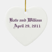 Royal Huwelijkscadeaus/Kate & William Keramisch Ornament (Achterkant)