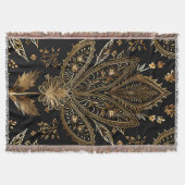 Royal Indian Luxe Zwart & Goud Deken (Voorkant)