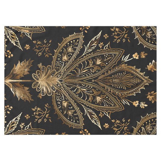 Royal Indian Luxe Zwart & Goud Tafelkleed (Voorkant (Horizontaal))