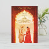 Royal Indian Palace Wedding Bewaar de datum Kaart (Staand voorkant)