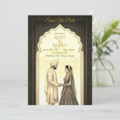 Royal Indian Palace Wedding Bewaar de datum Kaart (Staand voorkant)