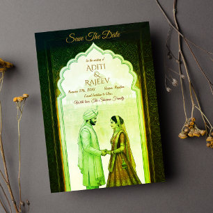 Royal Indian Palace Wedding Bewaar de datum Kaart
