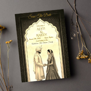 Royal Indian Palace Wedding Bewaar de datum Kaart