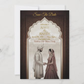 Royal Indian Palace Wedding Bewaar de datum QR-cod Kaart (Voorkant)