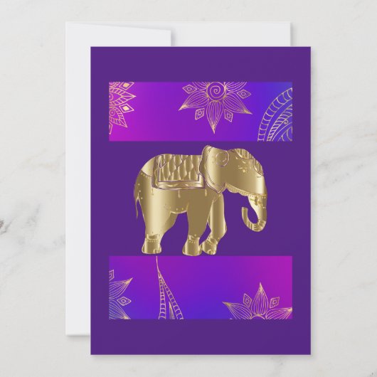 Royal Indian Style Wedding Kaart (Achterkant)