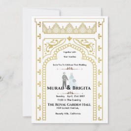 Royal Indian Wedding Invitation – Gold Design Kaart