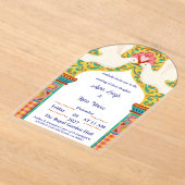Royal Indian Wedding Invitation | Gold Traditional Acryl Uitnodigingen (Laagn)
