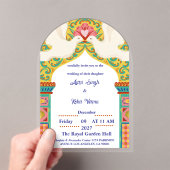 Royal Indian Wedding Invitation | Gold Traditional Acryl Uitnodigingen (Insitu (Draagbaar))
