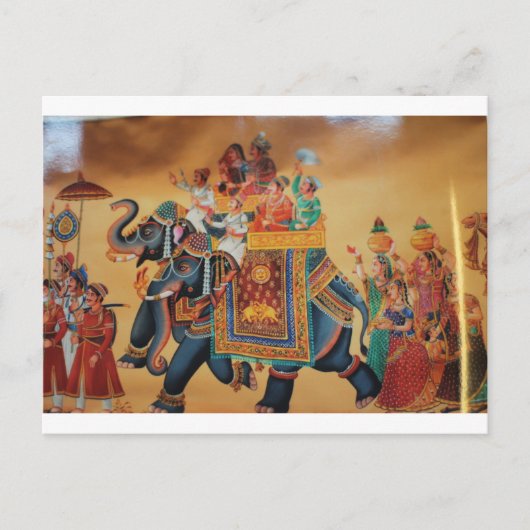  ROYAL INDIAN WEDDING PROCESSION ELEPHANT BRIEFKAART (Voorkant)