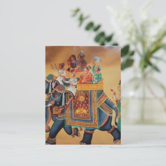 ROYAL INDIAN WEDDING PROCESSION ELEPHANT BRIEFKAART (Staand voorkant)