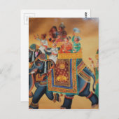  ROYAL INDIAN WEDDING PROCESSION ELEPHANT BRIEFKAART (Voorkant / Achterkant)