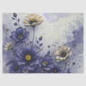 Royal Indigo Victoriaans Midnight Bloom Decoupage Tissuepapier (Voorkant)