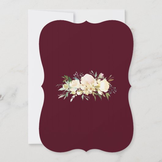 Royal Ivoor Bloem Goud Bourgondië Doop Kaart (Achterkant)